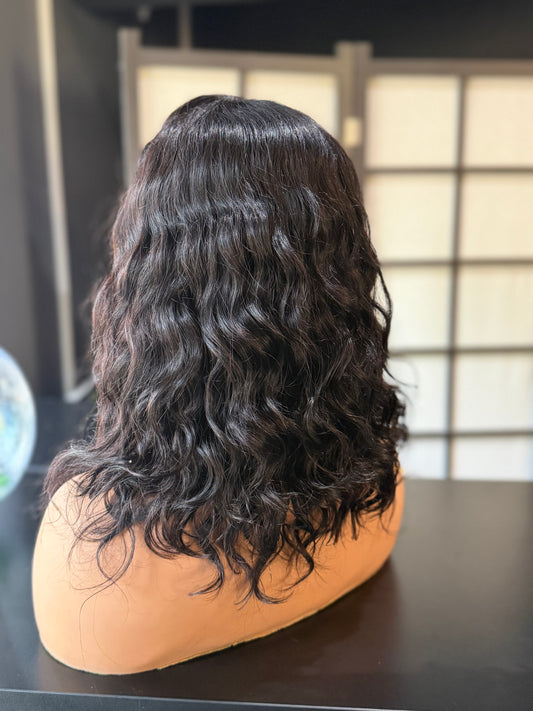 14 egg curl frontal wig
