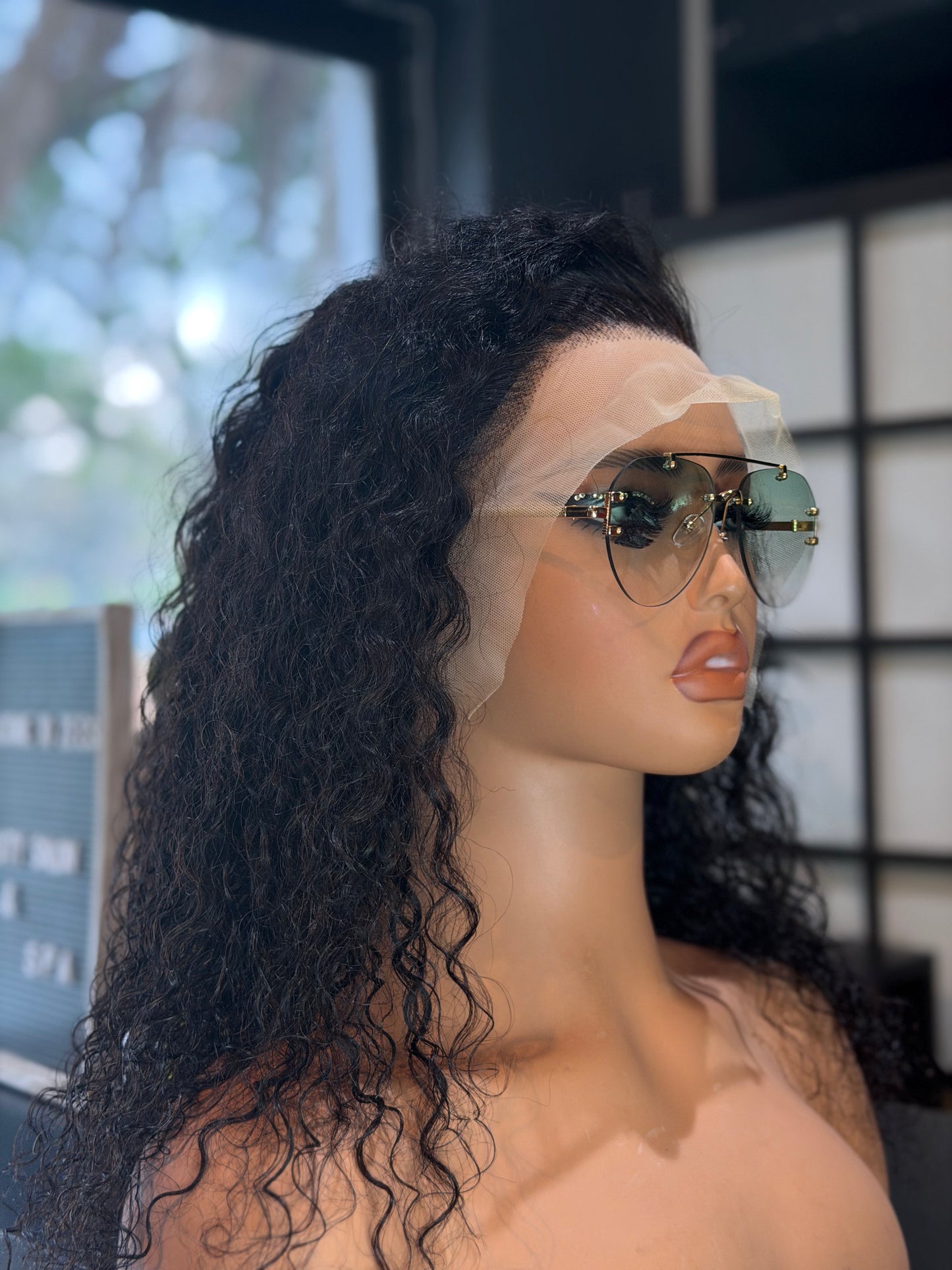 16 curly frontal wig